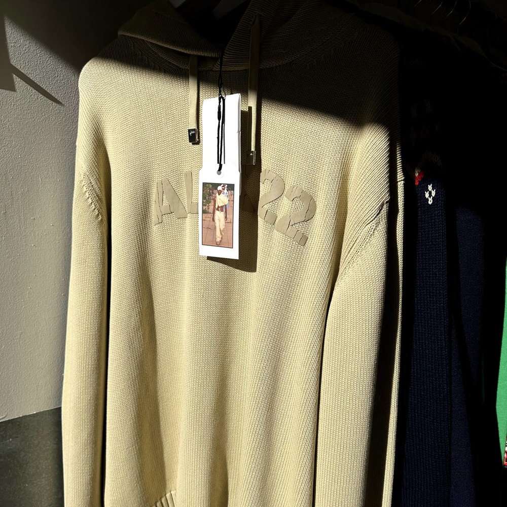 1017 ALYX 9SM Ribbed Tonal Beige Logo Hoodie
